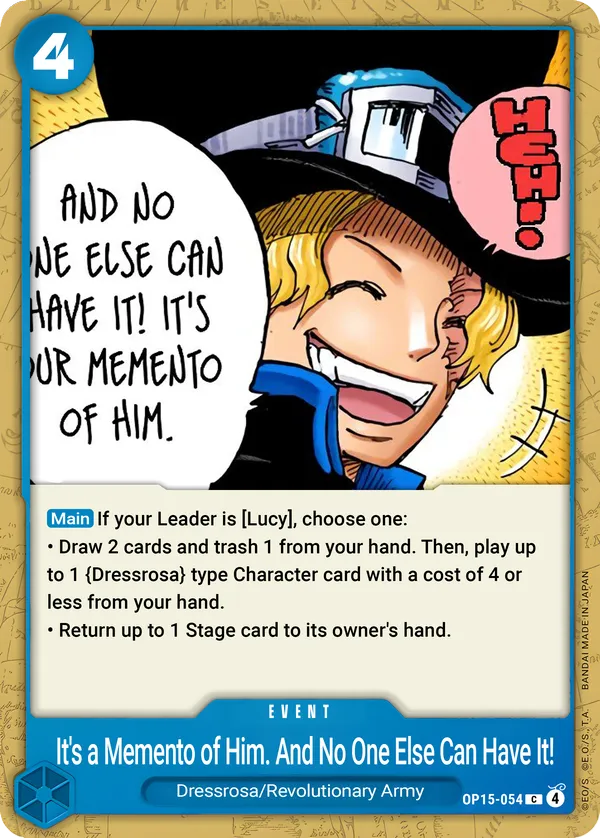 And No One Else Can Have It! It's Our Memento of Him [OP15-054]