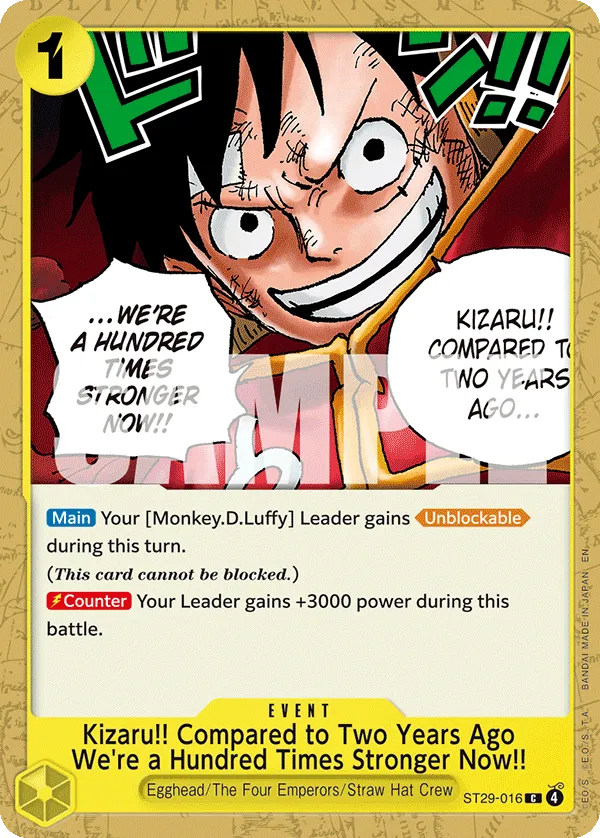Kizaru!! Compared to Two Years Ago We're a Hundred Times Stronger Now!! [ST29-016]